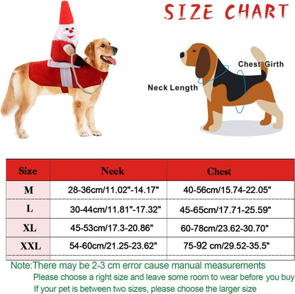 Christmas Dog Costume Funny Dog Christmas Santa Claus Costume Riding on Dog Pet Cat Christmas Holiday Outfit Pet Christmas Clothes Dressing up for Halloween Christmas Party